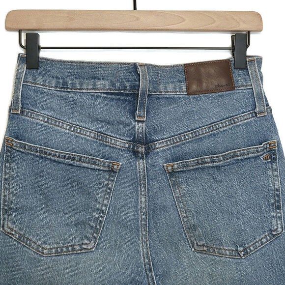 Madewell The Perfect Vintage Jean High Rise Raw Hem Crop Ankle Blue Denim 24 - Picture 8 of 15